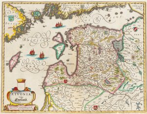 Mapa Inflant, Vulgo Lyefland, Atlas Maior autorstwa Joan Blaeu