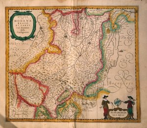 Mapa Modeny z Theatrum civitatum et admirandorum Italiae autorstwa Joana Blaeu, rycina autorstwa Joan Blaeu