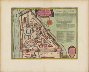 Mapa Kremla moskiewskiego z XVI wieku (Castellum Urbis Moskvae), ok. 1600 r. (rycina i akwarela) autorstwa Joan Blaeu