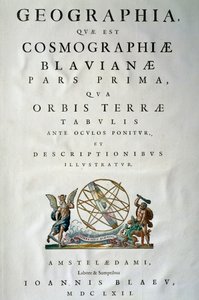 Strona tytułowa części I Atlas maior, Joan Blaeu (1596-1673), miedzioryt, Amsterdam autorstwa Joan Blaeu