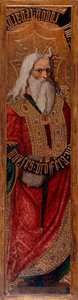 Moise - Mojżesz - Obraz Joana Gasco (aktywny 1500-1529) - c. 1500 - Tempera na panelu - 294,4x55,9 - Narodowe Muzeum Sztuki Katalonii, Barcelona