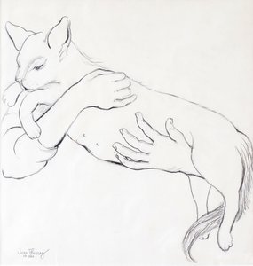 Przytulanka, 2000, (ołówek) autorstwa Joan Thewsey