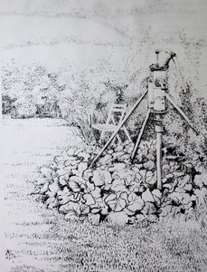 Pompa ogrodowa, 1973 (węgiel) autorstwa Joan Thewsey