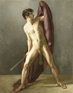 Wojownik z wyciągniętym mieczem autorstwa Joannes Echarius Carolus Alberti