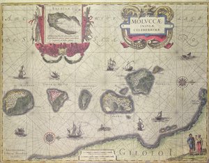 Mapa przedstawiająca Wyspy Moluckie w pobliżu Halmahera, 1640