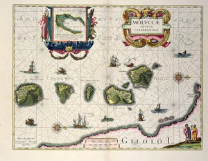 Mapa przedstawiająca wyspy Molucca u wybrzeży Halmahery, 1640 r.