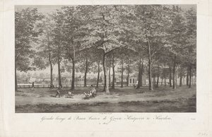 Widok na Baan w Haarlemie Baan poza Groot Houtpoort w Haarlemie w 1809 roku (tytuł na obiekcie) autorstwa Joannes Pieter Visser Bender
