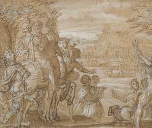 Polowanie, ok. godz. 1555-65. autorstwa Joannes Stradanus