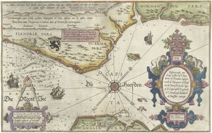 Mapa wybrzeża Flandrii, Normandii i Anglii