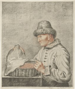 sprzedawca krewetek autorstwa Joannis Jacobus Bijlaert (signed by artist)