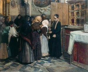 Całowanie reliktu autorstwa Joaquín Sorolla