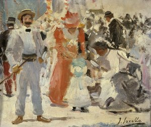 Na Targach; En la Feria, autorstwa Joaquín Sorolla
