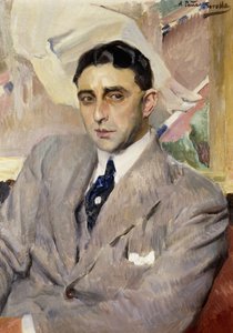 Portret aktora, Ramon Pena, połowa długości, w szarym garniturze,