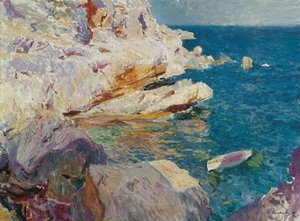 Rock at Javea - Sorolla y Bastida, Joaquin (1863-1923) - 1905 - Olej na płótnie - 62,5 x 84,7 - Museo Carmen Thyssen, Malaga autorstwa Joaquin Sorolla y Bastida