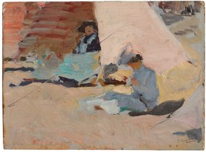 Plaża, Biarritz autorstwa Joaquín Sorolla