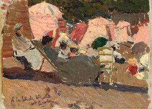 Plaża, Biarritz, 1906 autorstwa Joaquín Sorolla