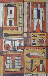Konstruktywny (tempera na płótnie)