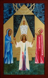 Wskrzeszenie Łazarza, 2011 (tempera jajowa i 24-karatowe złoto na drewnie)