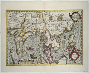 Subkontynent Indyjski do Filipin przez północne części archipelagu indonezyjskiego i Półwysep Malajski, początek XVII wieku (rycina kolorowa)
