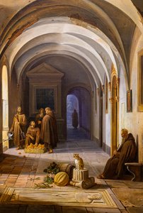 Mnisi franciszkańscy w klasztorze Santa Maria d