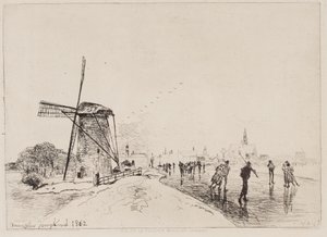 Widok na miasto Maaslins autorstwa Johan Barthold Jongkind