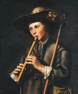 Pasterz grający na fajkach autorstwa Johan Baeck