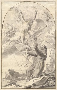Stygmatyzacja św. Franciszka autorstwa Johan Baptist Enzensberger