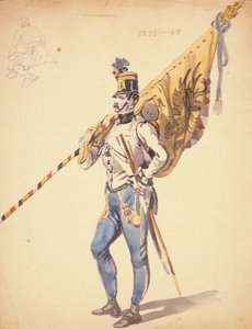 Oficer w batalionie barwnym węgierskiego pułku piechoty, 1835-1848, XIX w.