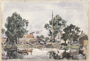Kanał w Hadze, 1868 autorstwa Johan Barthold Jongkind