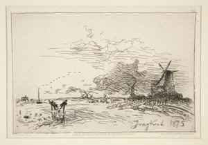Canal de Hollande, pr?s de Rotterdam (Hiver) [Holland Canal, niedaleko Rotterdamu (zima)]