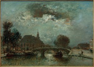 Dom starych kobiet i dzieci w Spui „w Hadze autorstwa Johan Barthold Jongkind