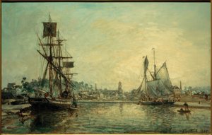 Port Honfleur autorstwa Johan Barthold Jongkind