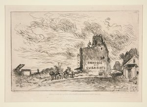 Demolitions de la Rue des Francs-Bourgeois Saint-Marcel (Rozbiórka na Rue des Francs-Bourgeois Saint-Marcel) autorstwa Johan Barthold Jongkind