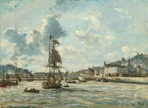 Wejście do portu Honfleur autorstwa Johan Barthold Jongkind