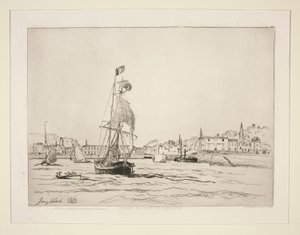 Wejście do portu Honfleur autorstwa Johan Barthold Jongkind