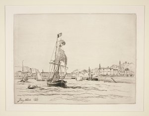 Wejście do portu Honfleur autorstwa Johan Barthold Jongkind