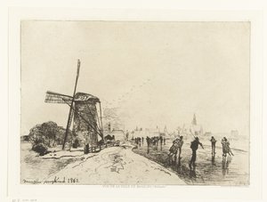 Widok na Maassluis Vue de la ville de Maaslins (Holandia) (tytuł serii) autorstwa Johan Barthold Jongkind