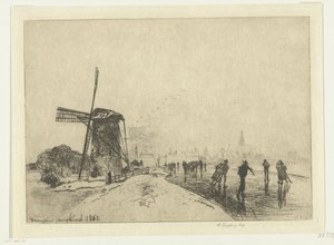 Widok na Maassluis Vue de la ville de Maaslins (Holandia) (tytuł obiektu) autorstwa Johan Barthold Jongkind
