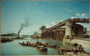 Paryż, most portowy na Sekwanie (Le Pont de l’Estacade) autorstwa Johan Barthold Jongkind