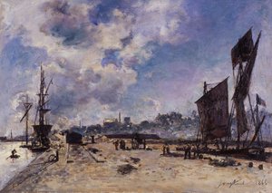 Nabrzeże w Honfleur autorstwa Johan Barthold Jongkind