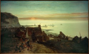 Zachód słońca na św. Valéryen – Caux autorstwa Johan Barthold Jongkind