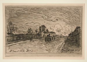 Wyjście z Cochin House (Faubourg Saint-Jacques) autorstwa Johan Barthold Jongkind