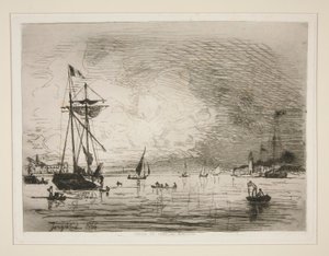 Wyjście z portu Honfleur autorstwa Johan Barthold Jongkind
