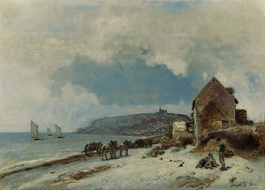 Plaża w Sainte-Adresse, 1862 autorstwa Johan Barthold Jongkind