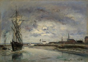 Port Honfleur autorstwa Johan Barthold Jongkind