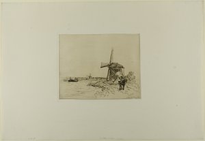 The Towpath, z książki sześciu akwafort, widoki Holandii autorstwa Johan Barthold Jongkind