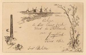 Strona tytułowa (tytuł zeszytu sześciu akwafort) autorstwa Johan Barthold Jongkind