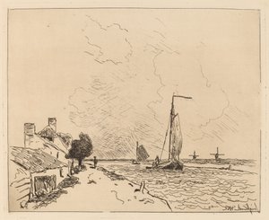 Dwie łodzie na Sail autorstwa Johan Barthold Jongkind