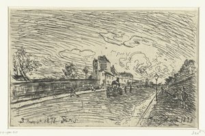 Wyjście ze szpitala Cochin (Faubourg Saint-Jacques, Paryż) autorstwa Johan Barthold Jongkind
