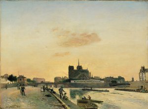 Widok Notre-Dame, Paryż, 1864 autorstwa Johan Barthold Jongkind